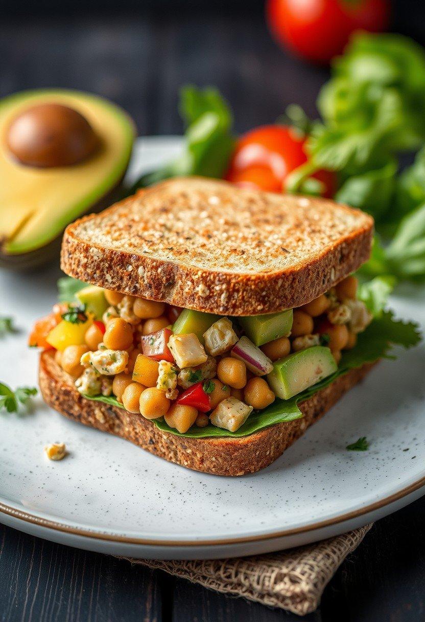 Avocado Chickpea Salad Sandwich