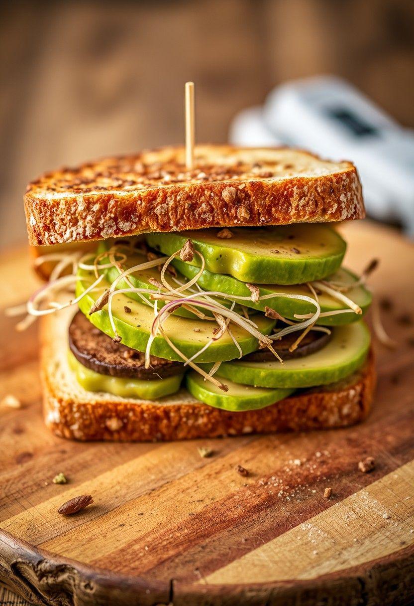 Avocado and Sprout Sandwich