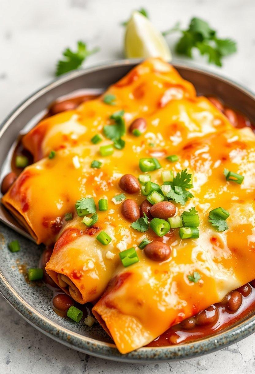 Bean and Cheese Enchiladas