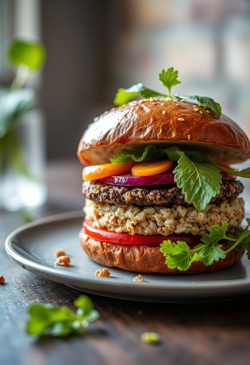 Beet and Brown Rice Burger