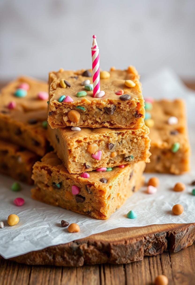 Birthday Cake Chickpea Blondies