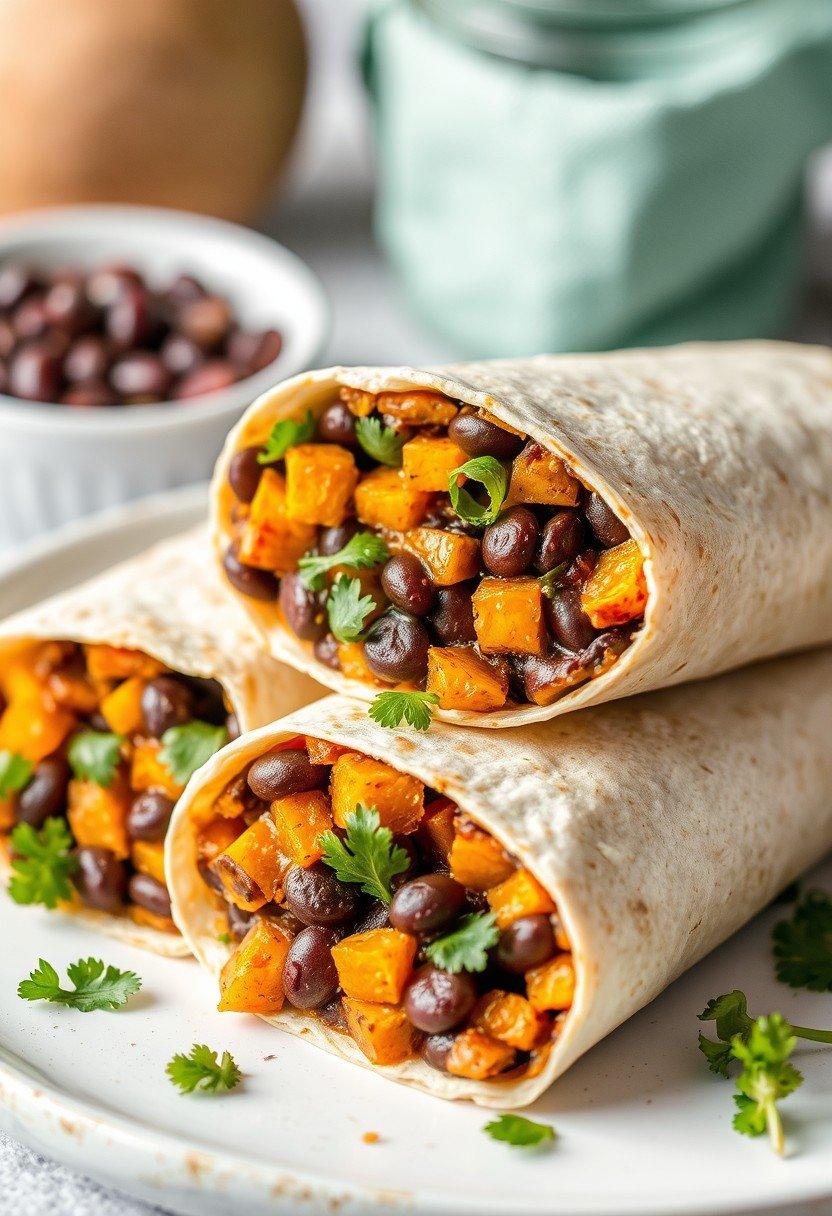 Black Bean and Sweet Potato Burritos