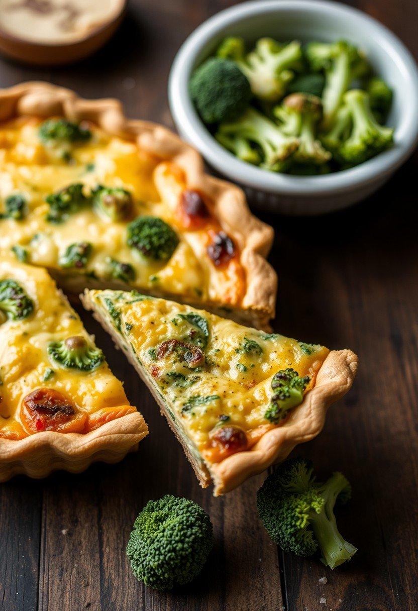 Broccoli and "Cheddar" Quiche