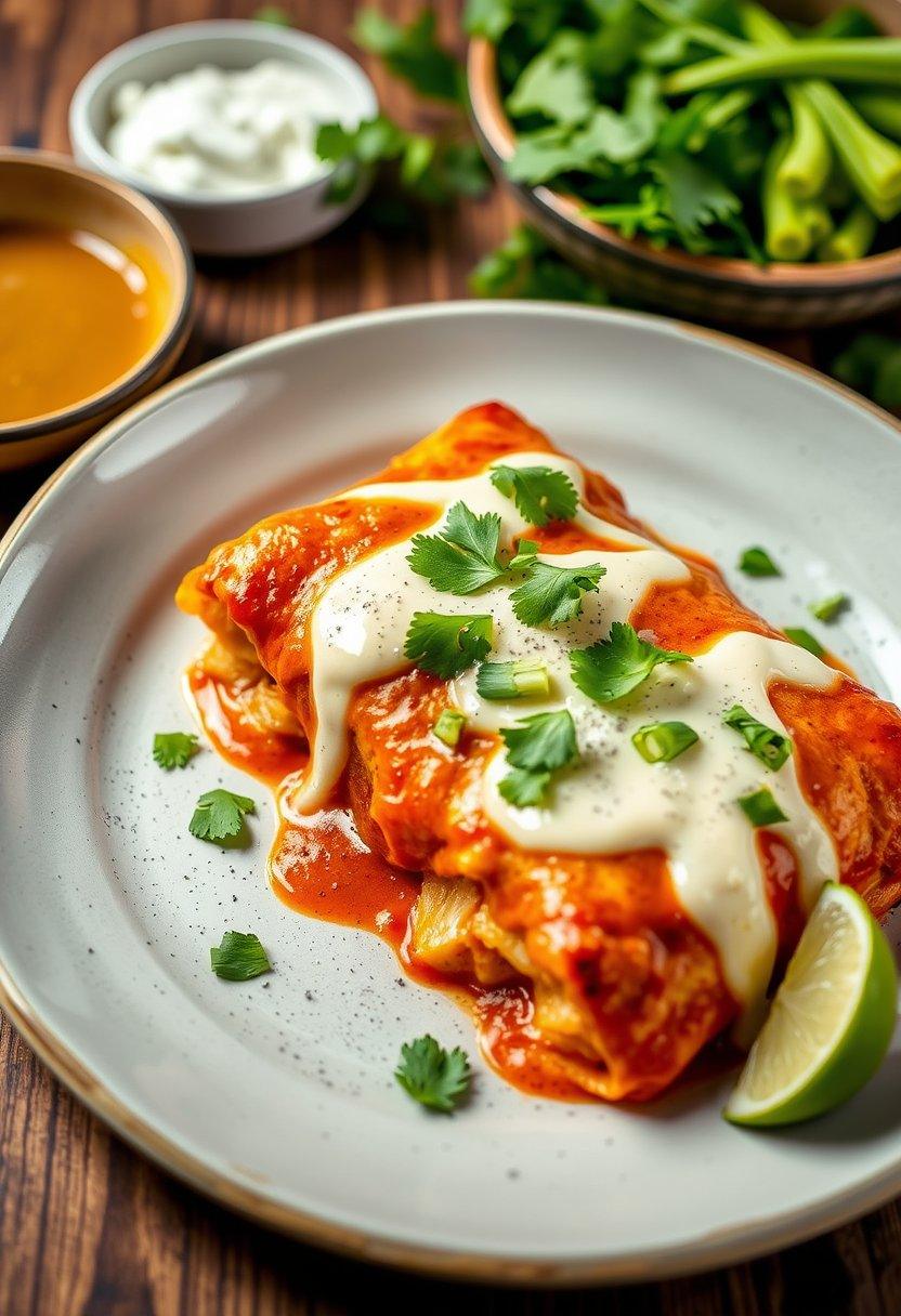 Buffalo Cauliflower Enchiladas