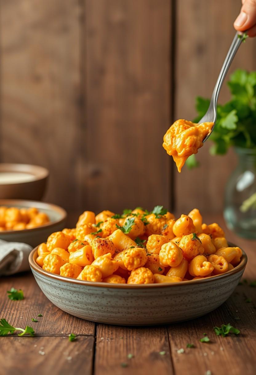 Buffalo Cauliflower Mac and Cheese