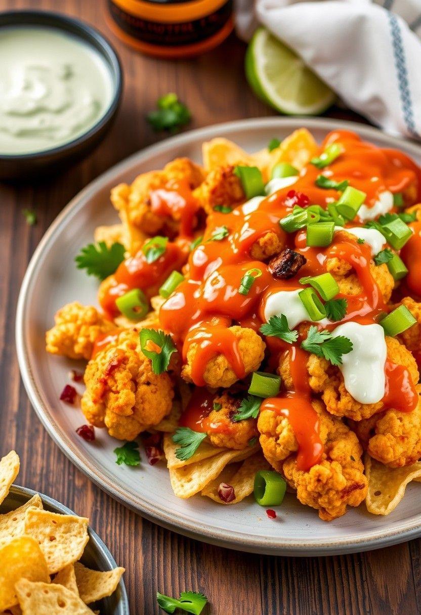 Buffalo Cauliflower Nachos