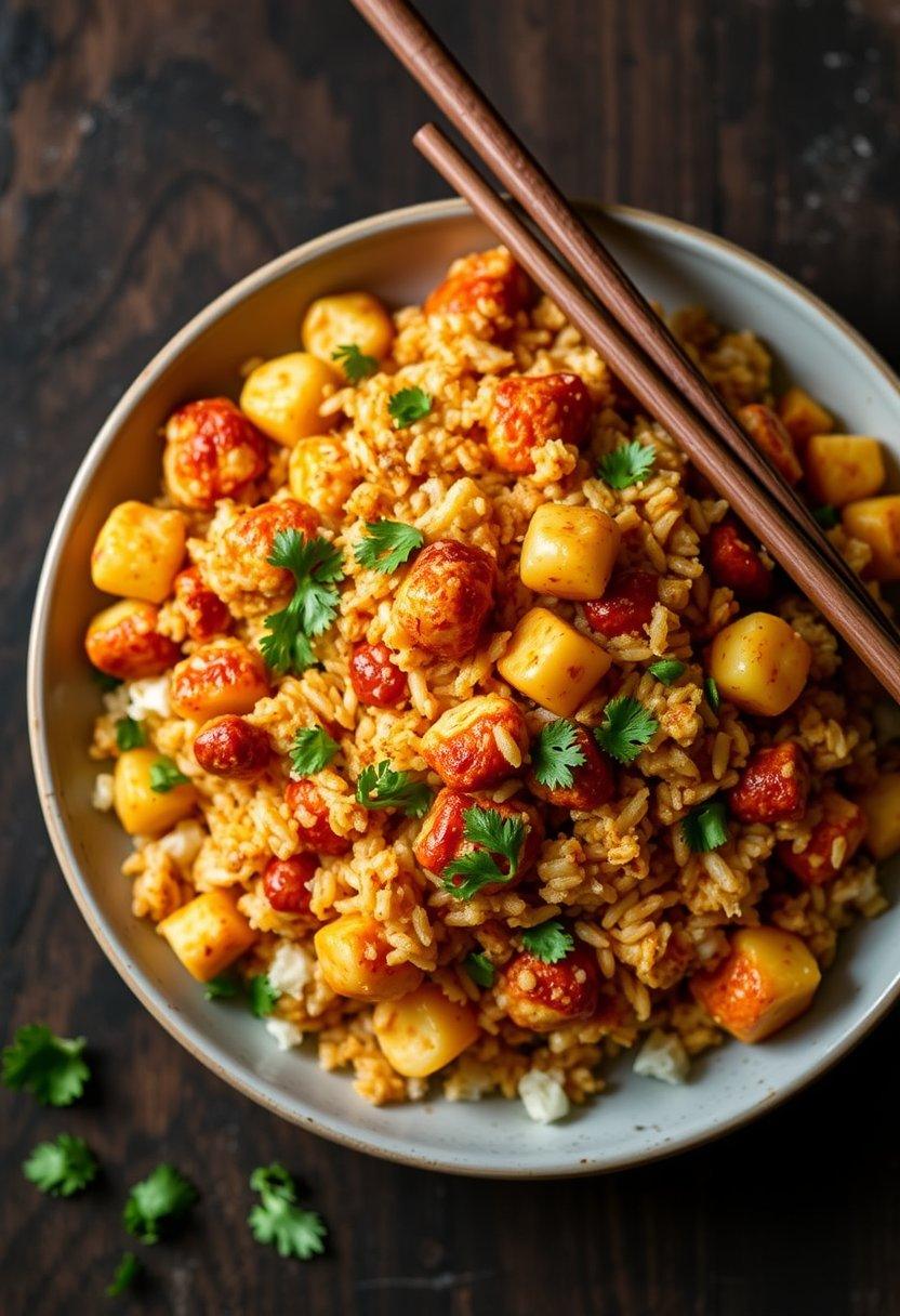 Buffalo Cauliflower Pineapple Fried Rice