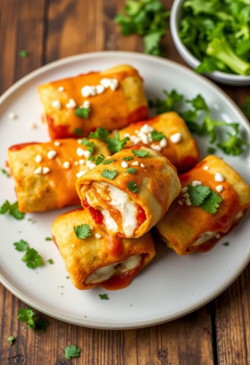 Buffalo Cauliflower Pizza Rolls