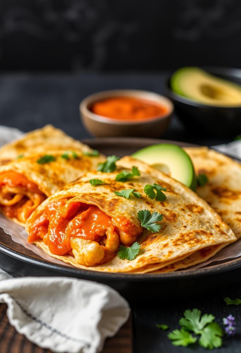 Buffalo Cauliflower Quesadillas