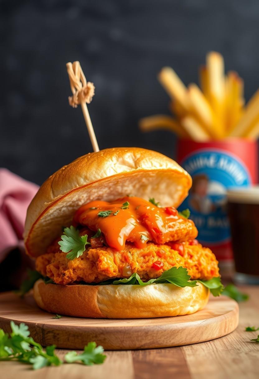 Buffalo Seitan Chicken Sandwich