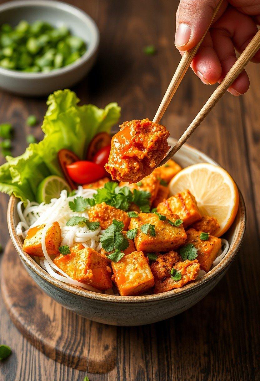 Buffalo Tofu "Chicken" Bowl