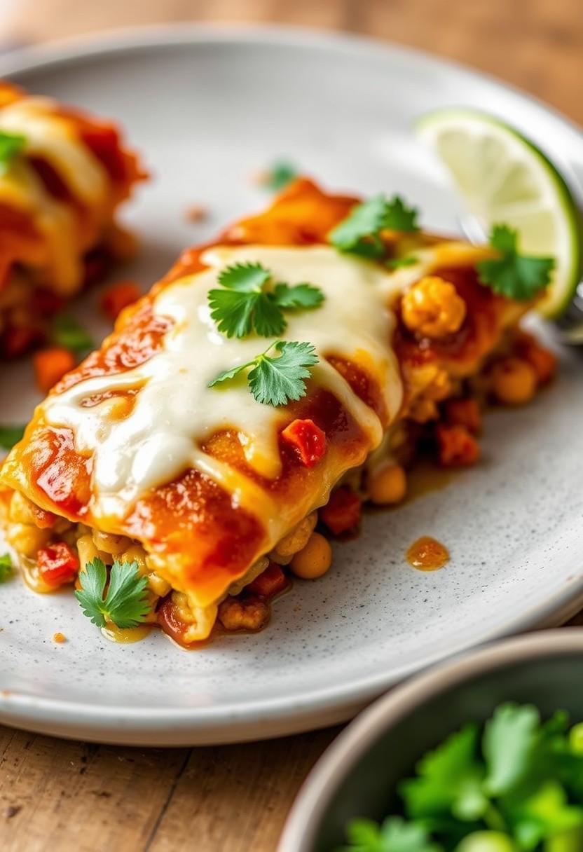 Cauliflower and Chickpea Enchiladas