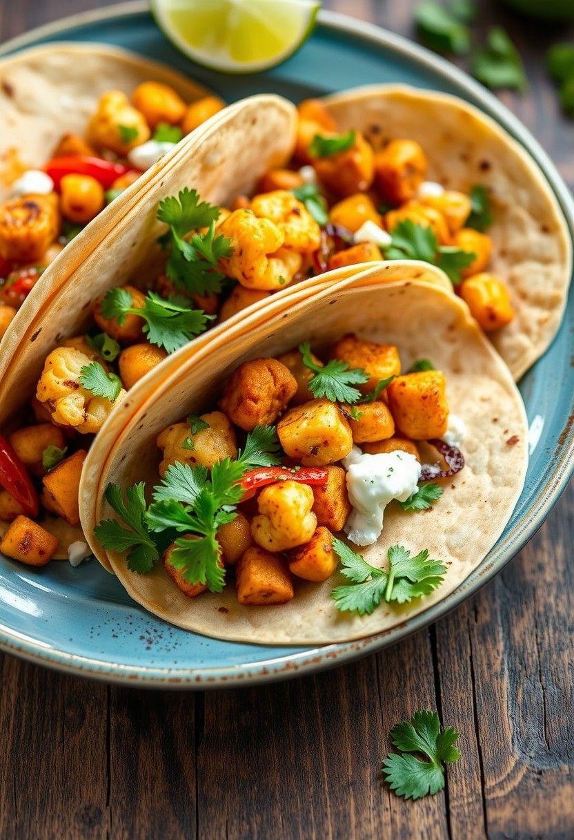 Cauliflower and Chickpea Fajitas