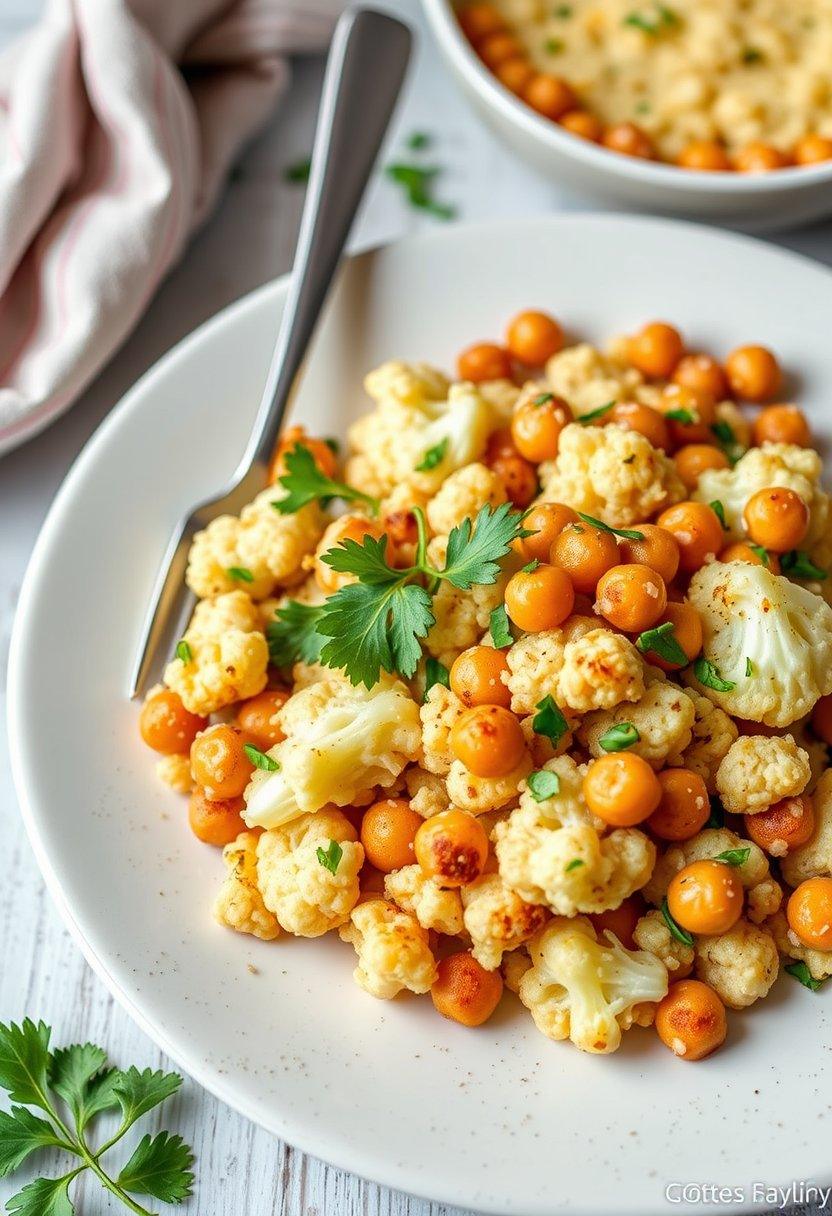 Cauliflower and Chickpea Hash