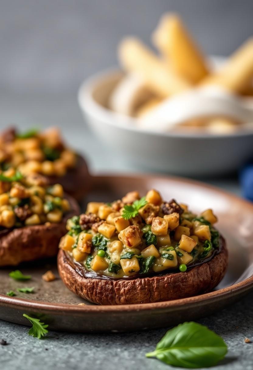 . **Chickpea and Spinach Stuffed Portobello Mushrooms**