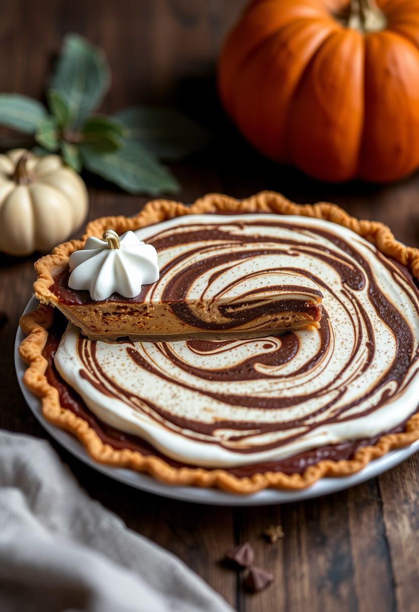 Chocolate Swirl Pumpkin Pie