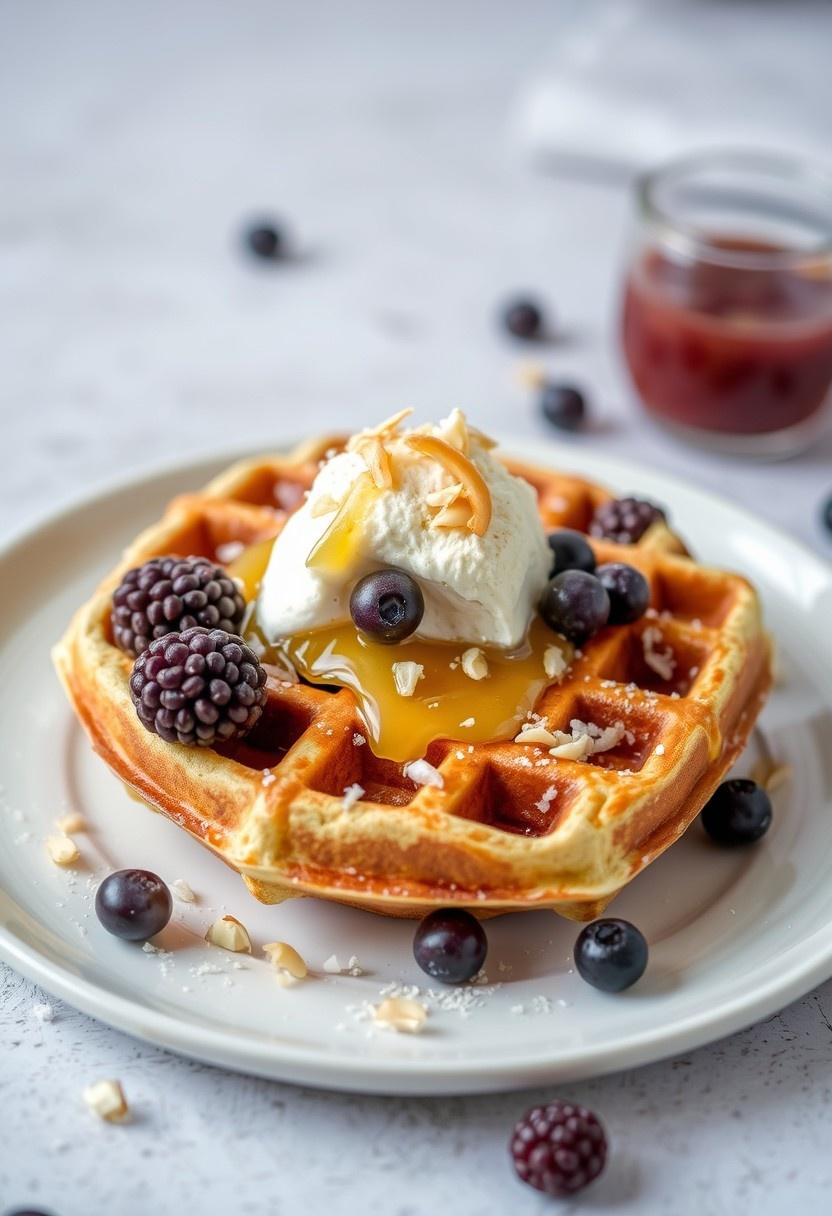 Coconut Macadamia Waffles