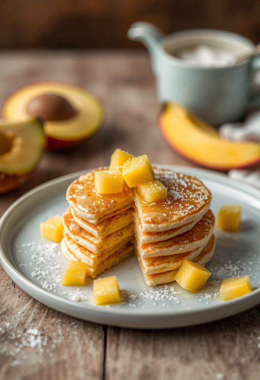 Coconut Mango Pancakes