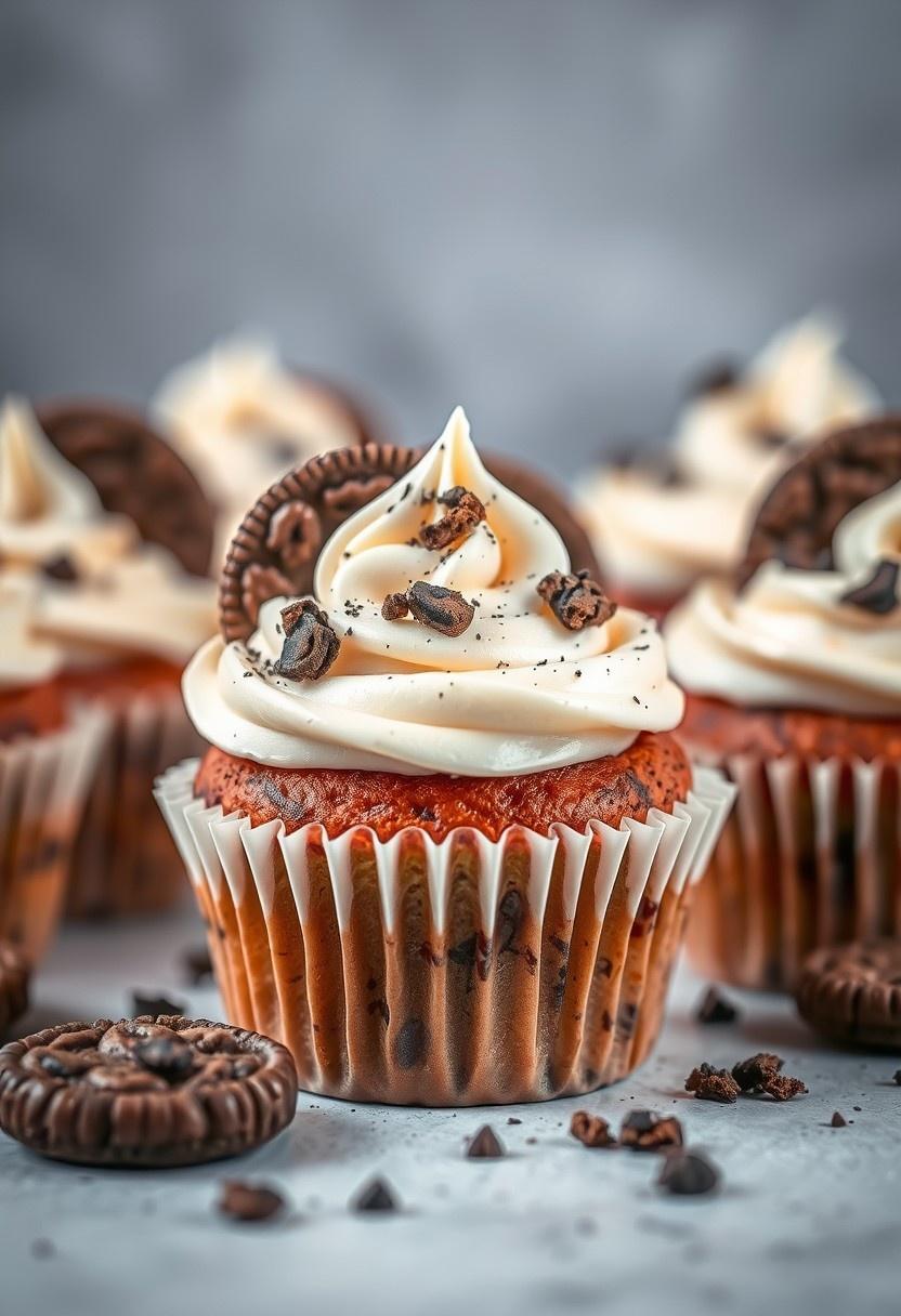 Cookies and Cream Vanilla Cupcakes