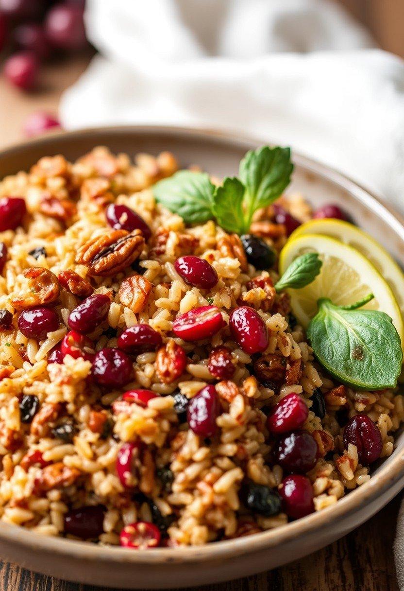 Cranberry and Pecan Wild Rice Pilaf