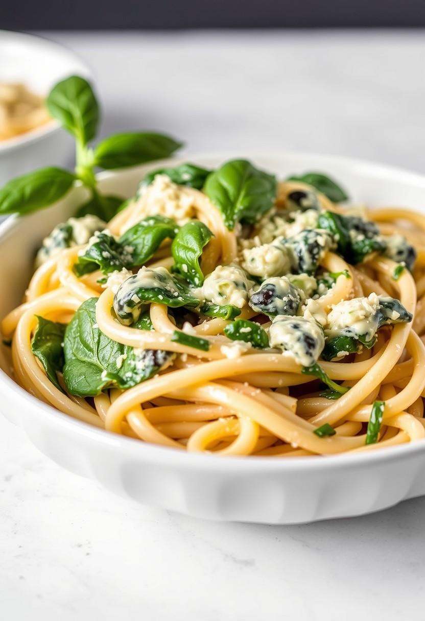 . Creamy Spinach and Artichoke Pasta