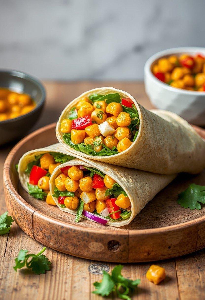 Curry Chickpea Salad Wraps