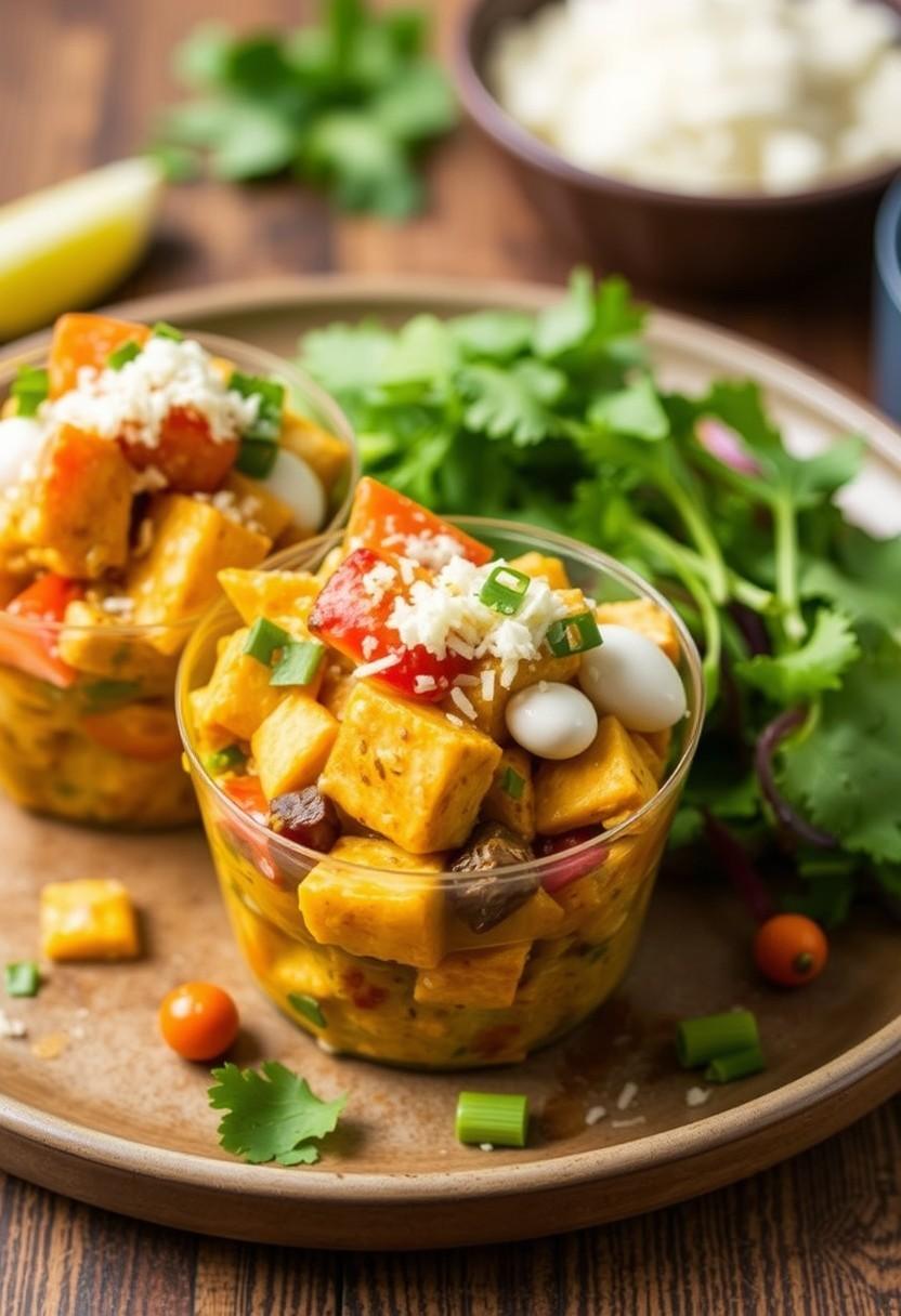 Curry Tofu Salad Cups