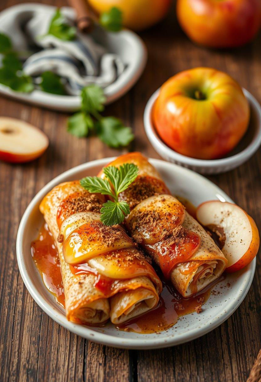 Dessert Enchiladas with Cinnamon-Spiced Apples