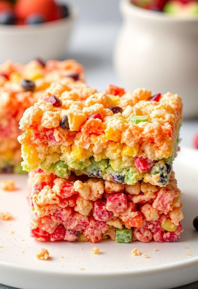 Fruity Rainbow Rice Crispy Treats