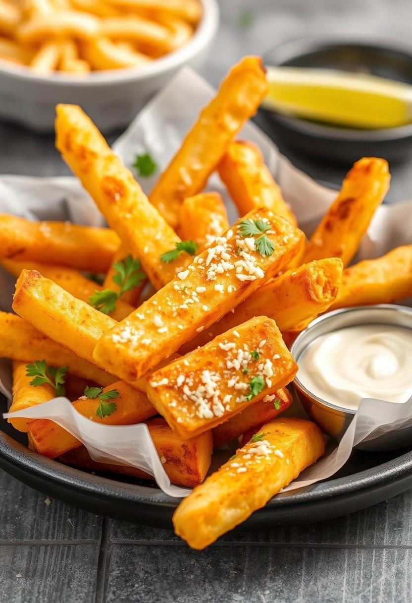 Garlic Parmesan Tofu Fries