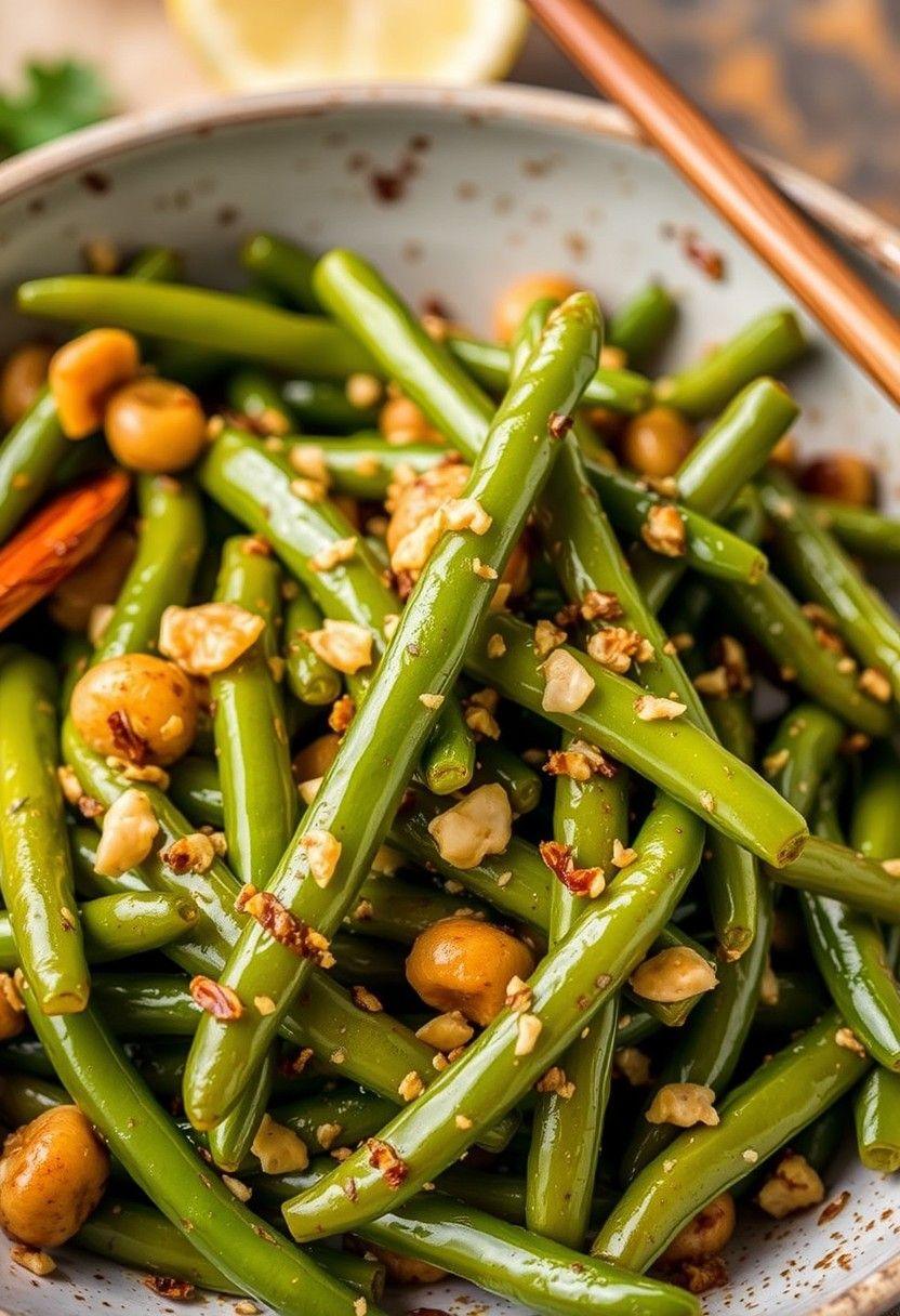 Ginger Garlic Green Bean Stir Fry