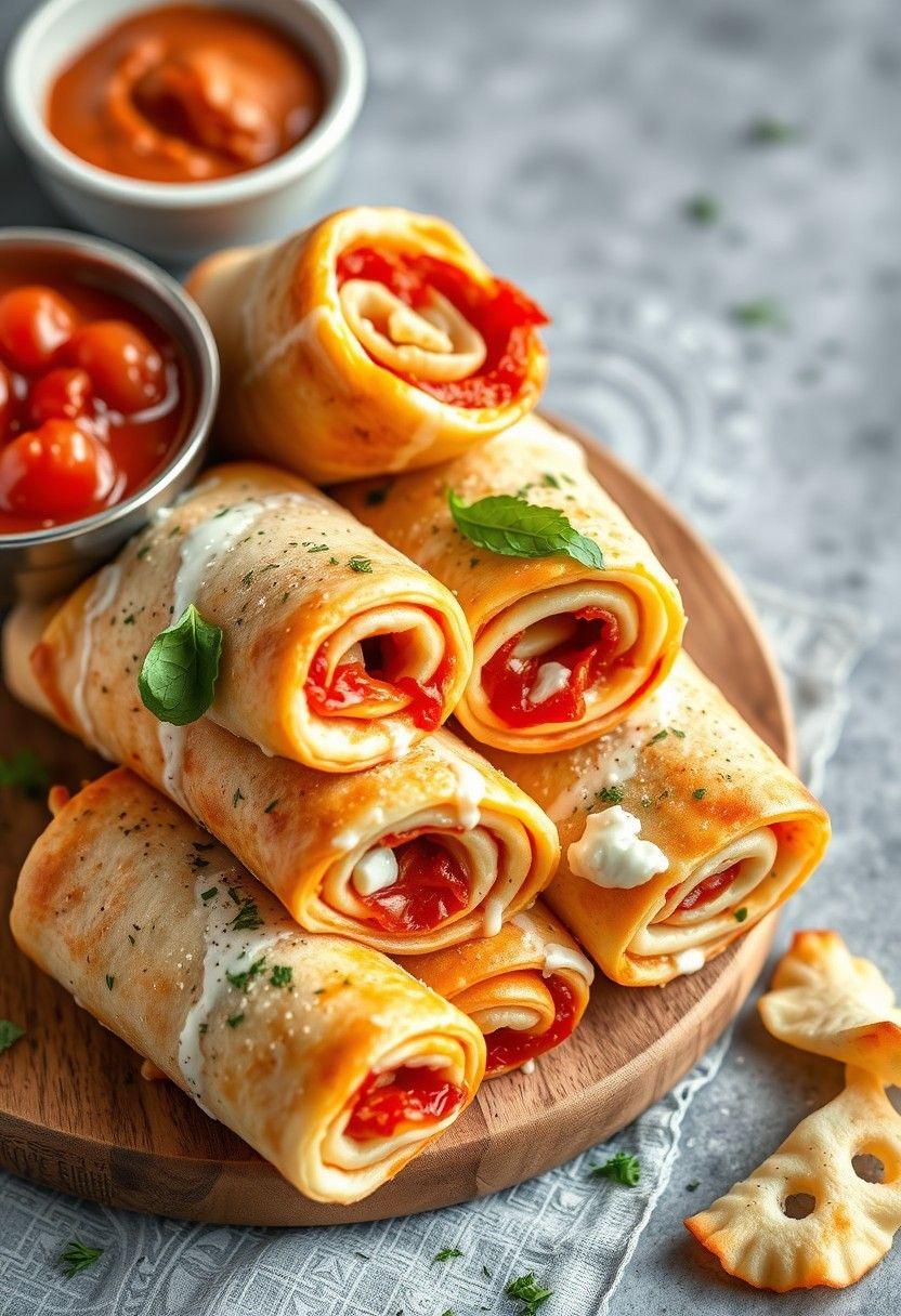 Greek-Inspired Pizza Rolls