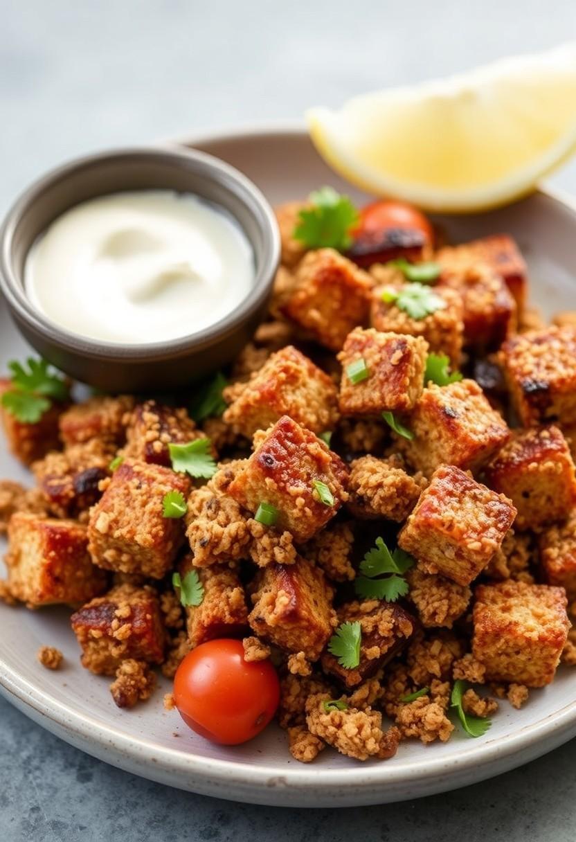 Greek-Inspired Tofu Souvlaki Crumbles