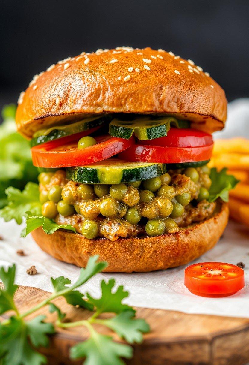 Green Pea and Zucchini Burger