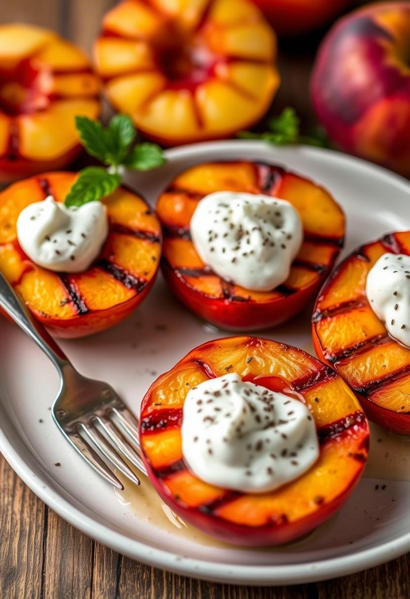 Grilled Peaches with Coconut Whipped Cream