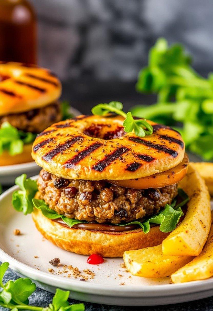 Grilled Pineapple Black Bean Burger