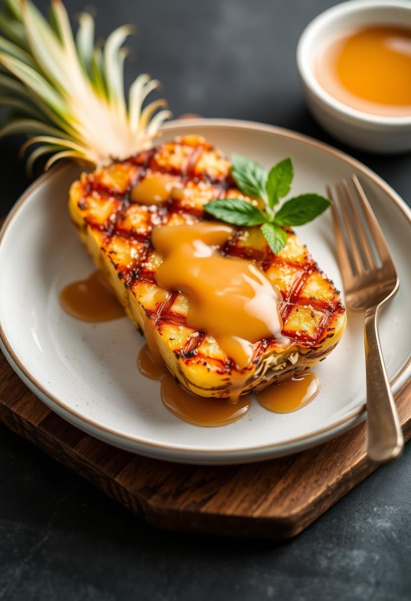 Grilled Pineapple with Coconut Caramel Sauce