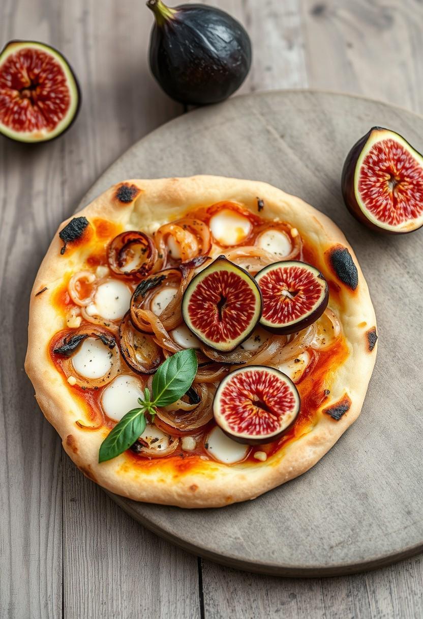 Grilled Pizza with Caramelized Onions and Fig