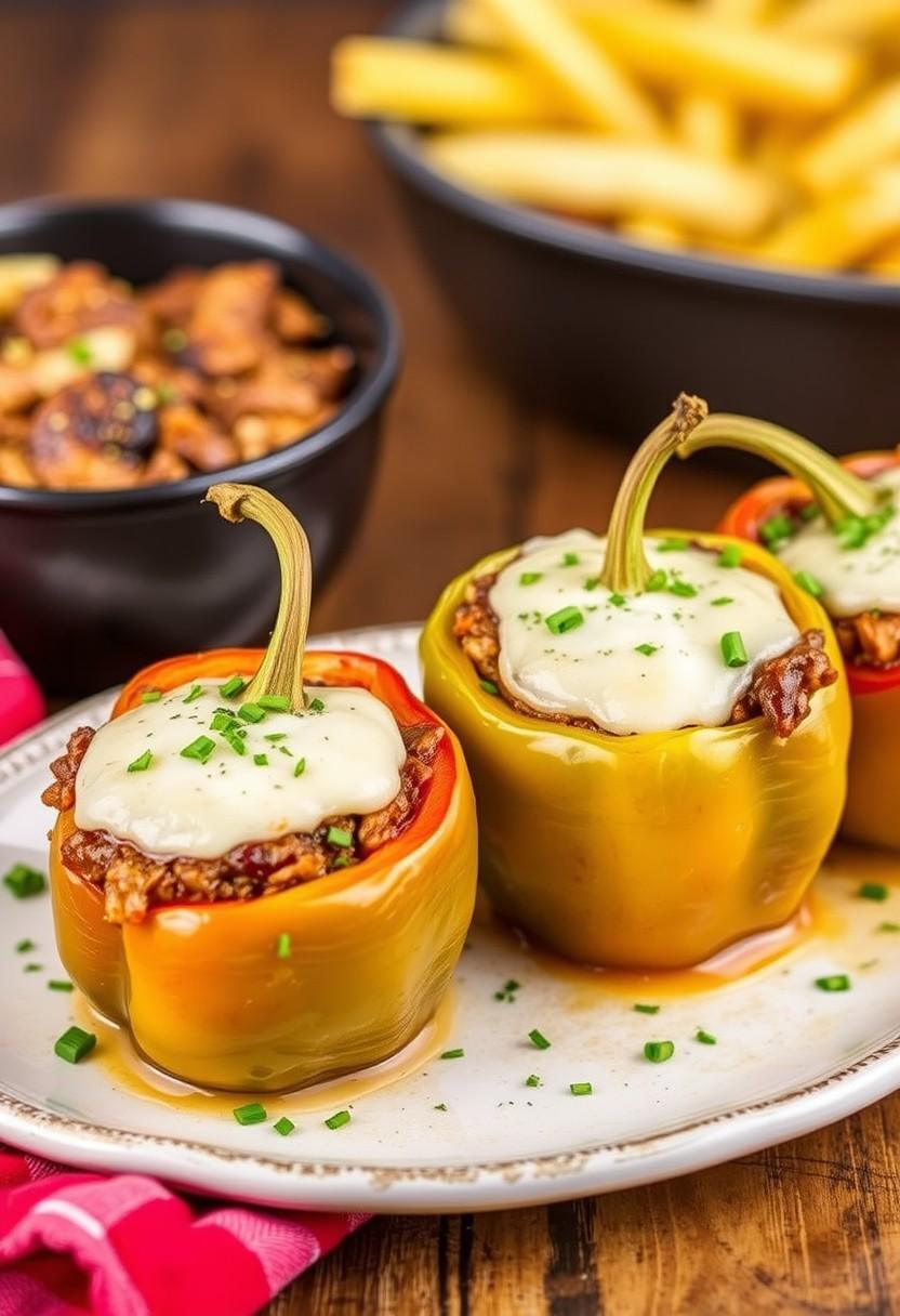 Jerk Mushroom Stuffed Peppers