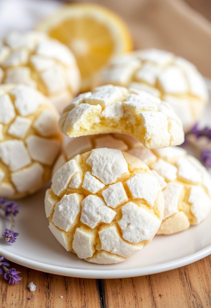 Lavender Lemon Crinkle Cookies