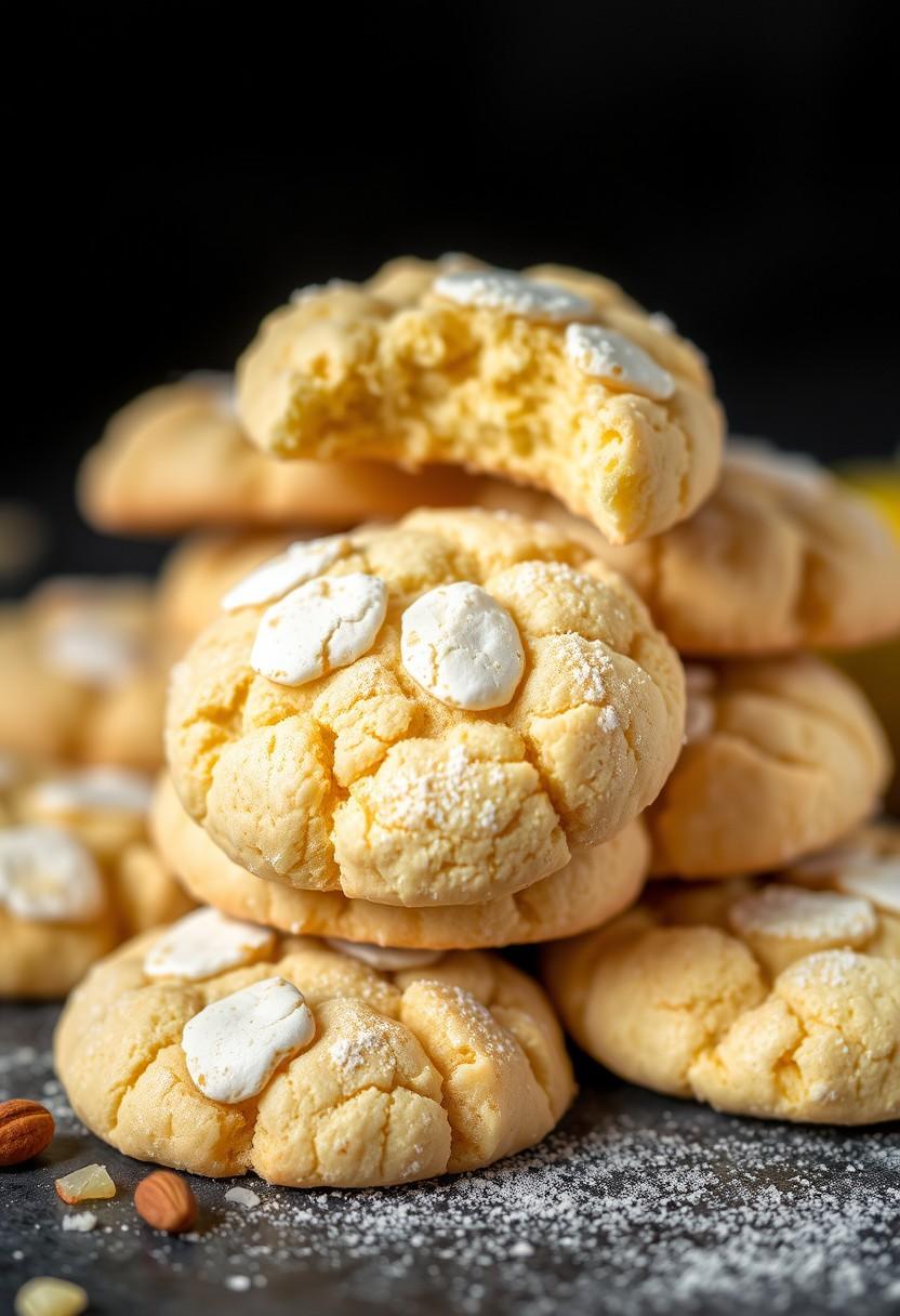 Lemon Almond Crinkle Cookies