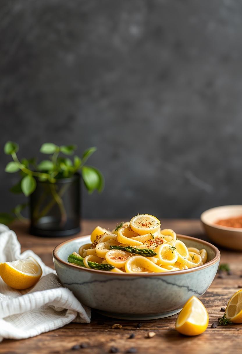 Lemon Asparagus Orecchiette