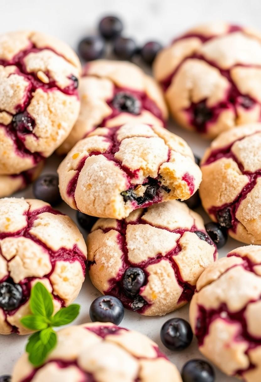 Lemon Blueberry Crinkle Cookies