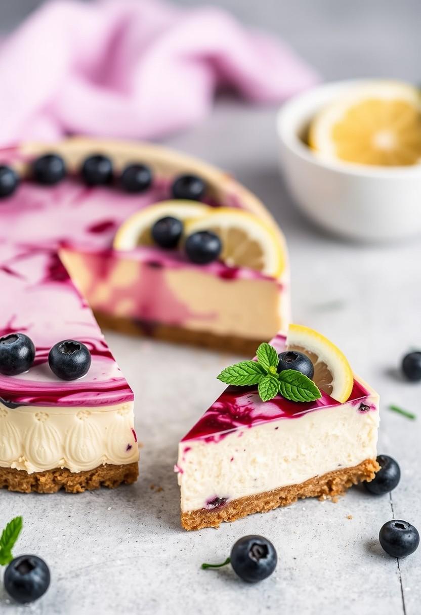 Lemon Blueberry Vegan Cheesecake