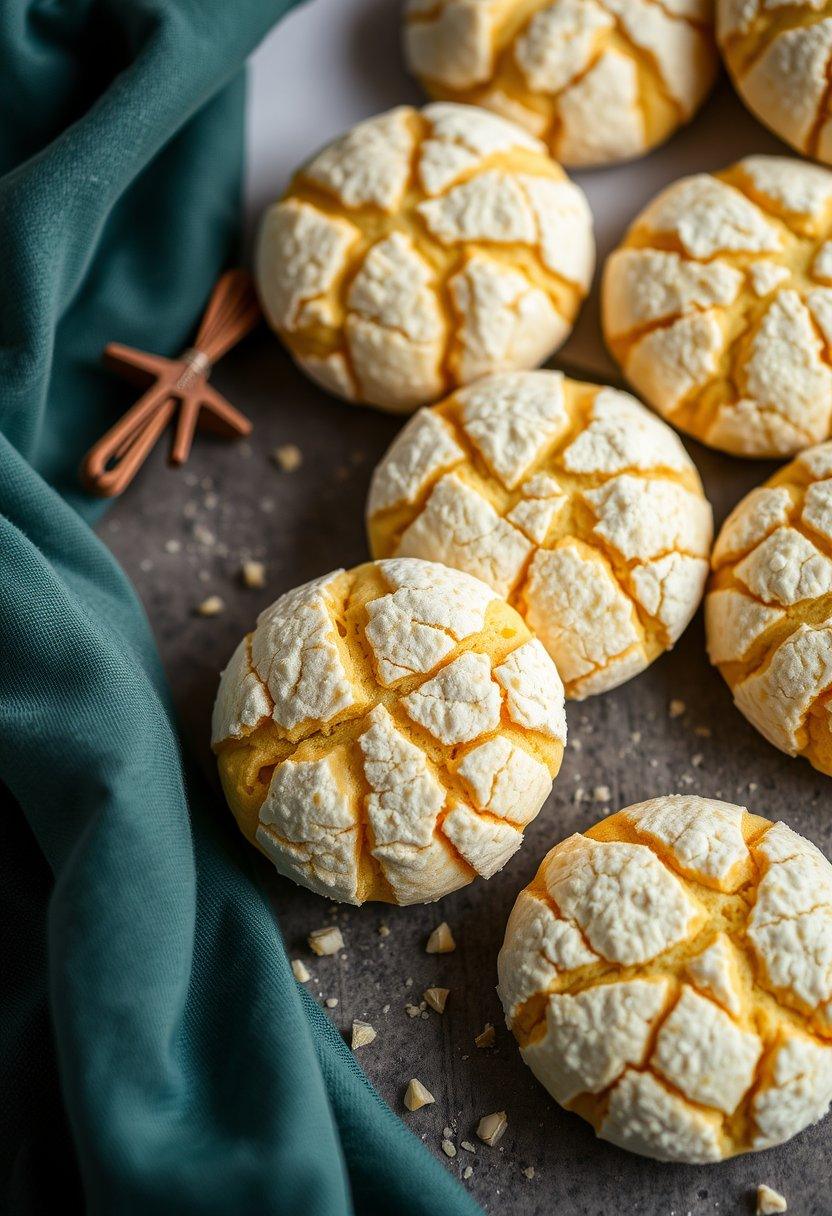 Lemon Cardamom Crinkle Cookies