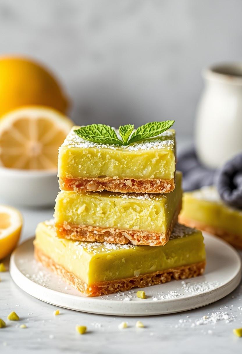 Lemon Matcha Bars