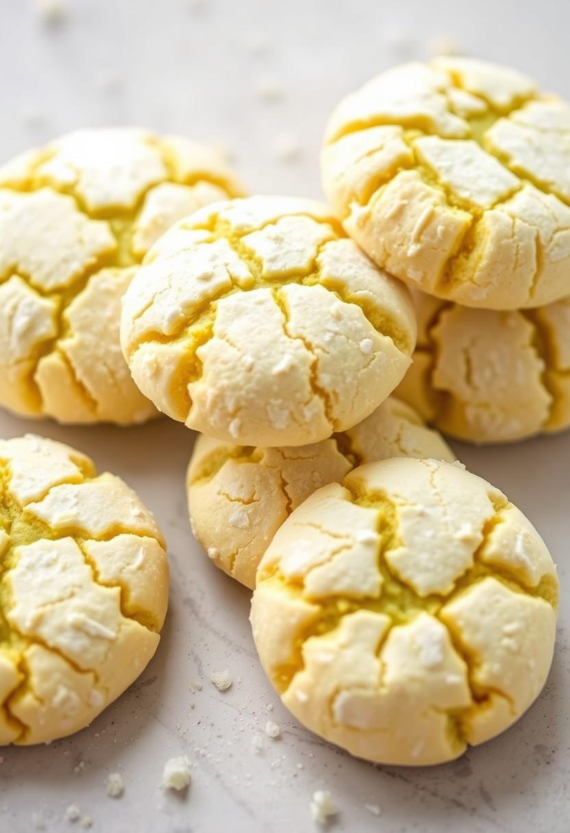 Lemon Matcha Crinkle Cookies