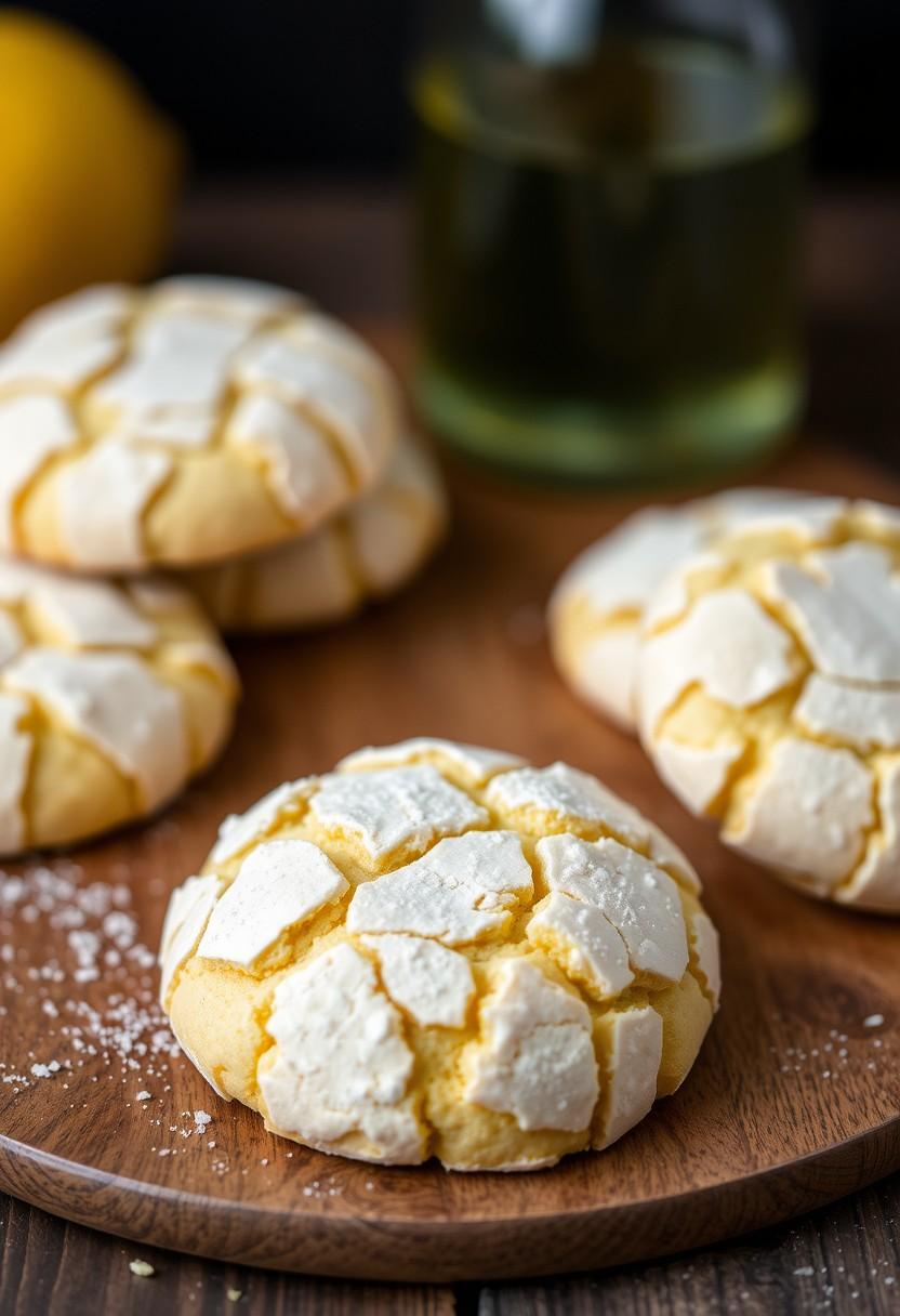 Lemon Olive Oil Crinkle Cookies