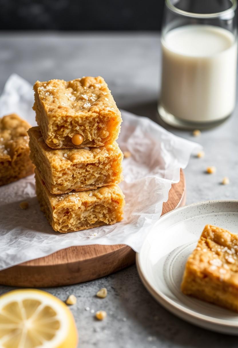 Lemon Poppyseed Chickpea Blondies