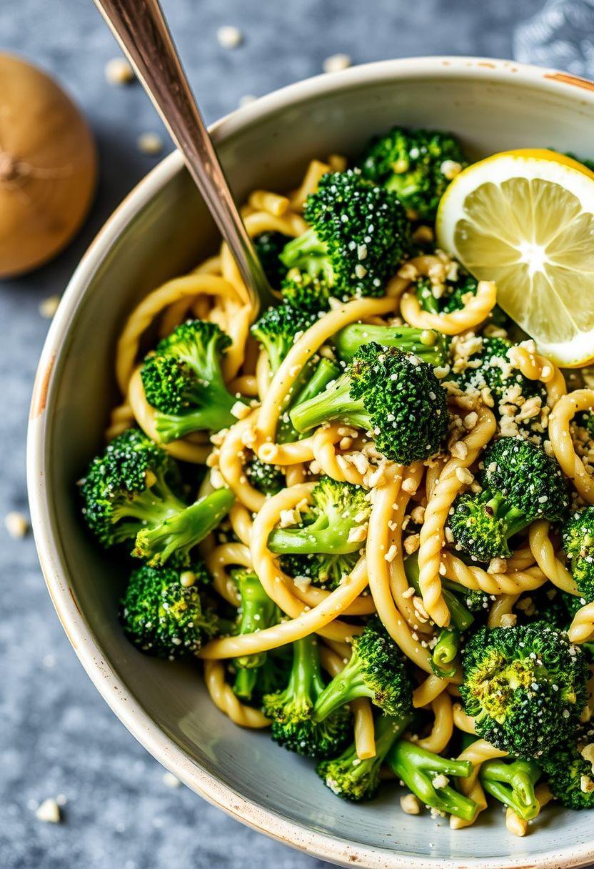 . Lemon-Tahini Broccoli Pasta Salad